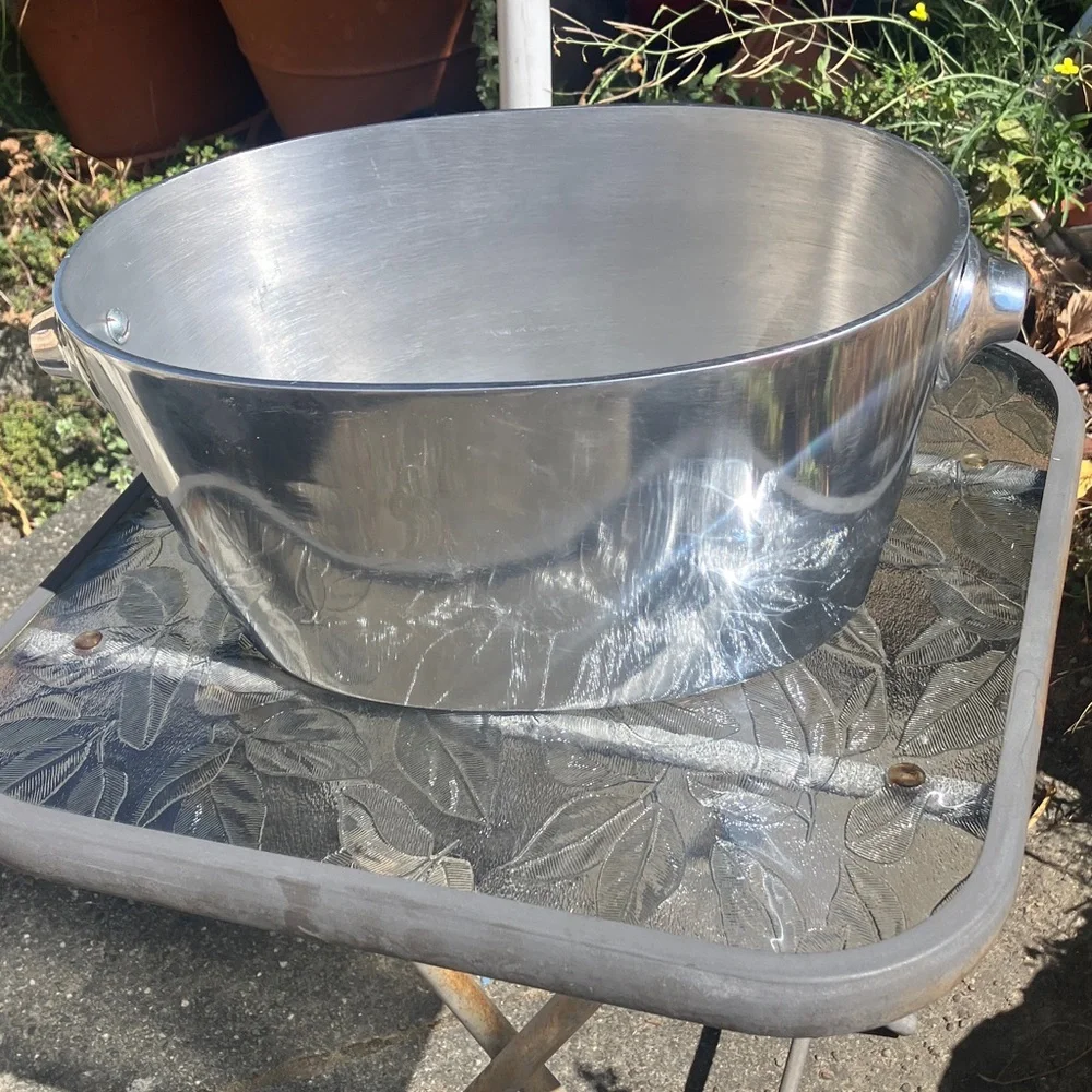Pewter Beverage Champagne Wine Cooler Tub w. Knobs 14x8x6